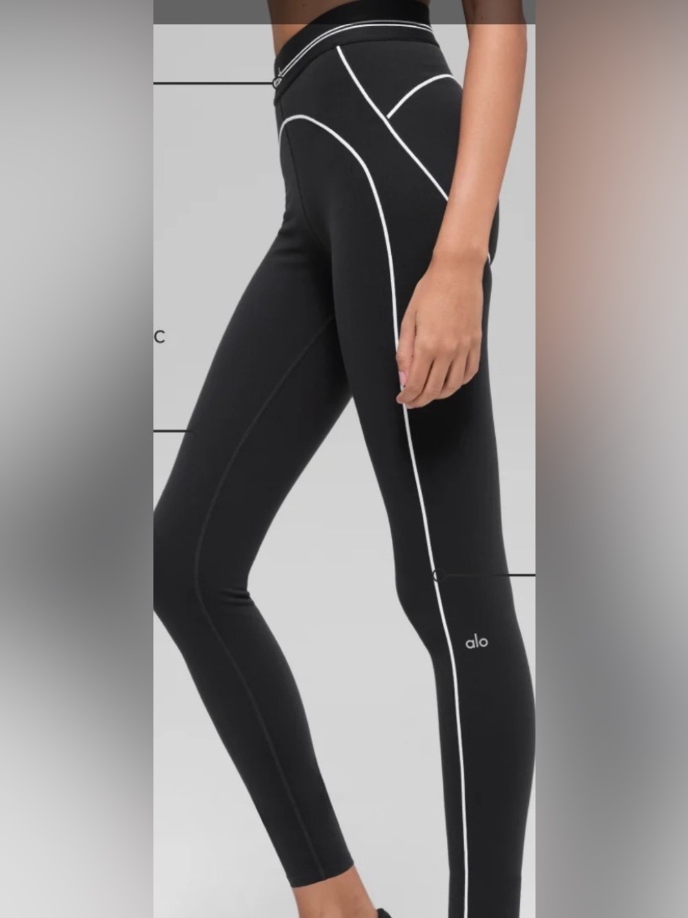 Alo Yoga Airbrush High Waist Heart Throb Leggings In Black - White Size Medium